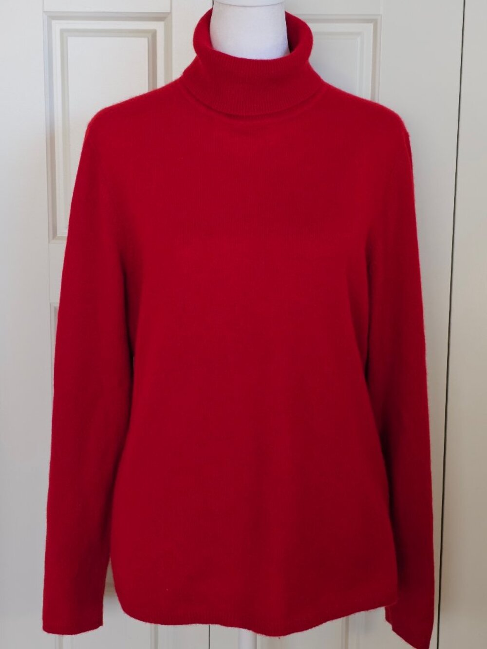 100% Cashmere Charter Club 2-Ply Red Turtleneck Sweater XL
